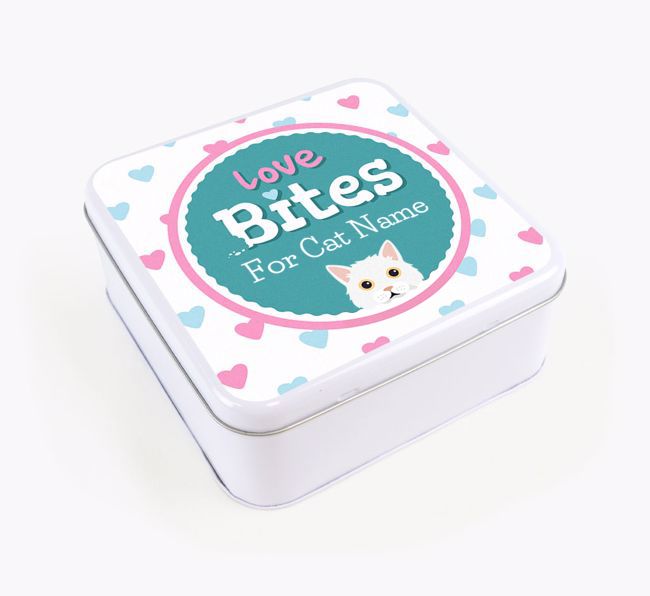 'Love Bites' - Personalised {breedCommonName} Square Treat Tin